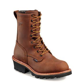 Red Wing Férfi LoggerMax 9-inch Waterproof Safety Toe Munkavédelmi Bakancs Barna